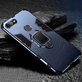PC + TPU schokbestendige beschermhoes met magnetische ringhouder voor Geschikt voor Xiaomi Mi 8 Lite (marineblauw)