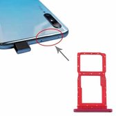 SIM-kaarthouder + SIM-kaarthouder / Micro SD-kaarthouder voor Huawei Y9s (rood)