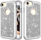 Glitterpoeder Contrast Skin Shockproof Silicone + PC-beschermhoes voor iPhone 6 & 6s & 7 & 8 (grijs)