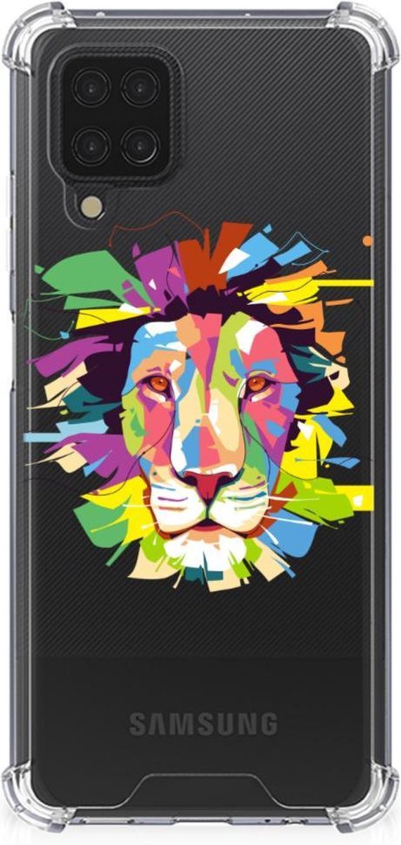 Samsung Galaxy A12 Stevig Bumper Hoesje Lion Color