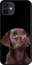 ADEL Siliconen Back Cover Softcase Hoesje Geschikt voor iPhone 12 Mini - Labrador Retriever Hond Bruin