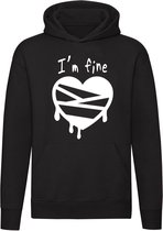 I'm Fine Hartje Hoodie | liefdesverdriet | sweater | trui | unisex