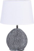 Clayre & Eef Tafellamp 26x19x38 cm Wit Grijs Kunststof Ovaal Bureaulamp