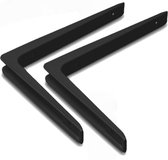8x stuks plankdrager / plankdragers aluminium zwart 25 x 20 cm - schapdragers - planksteun / planksteunen