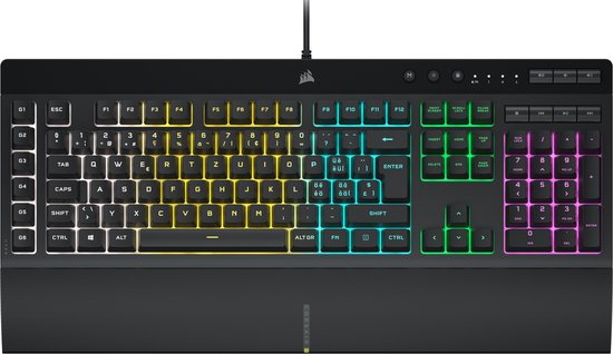 Corsair K55 RGB PRO toetsenbord Gamen USB Zwitsers Zwart