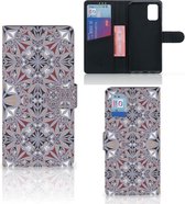 GSM Hoesje Geschikt voor Samsung Galaxy A02s Flip Cover Geschikt voor Samsung M02s Flipcover Flower Tiles