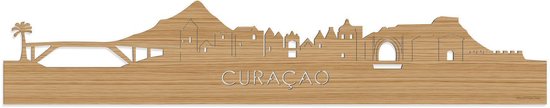 Skyline Curaçao Bamboe hout - 100 cm - Woondecoratie - Wanddecoratie - Meer steden beschikbaar - Woonkamer idee - City Art - Steden kunst - Cadeau voor hem - Cadeau voor haar - Jubileum - Trouwerij - WoodWideCities