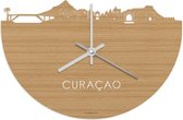 Skyline Klok Curaçao Bamboe hout - Ø 40 cm - Woondecoratie - Wand decoratie woonkamer - WoodWideCities