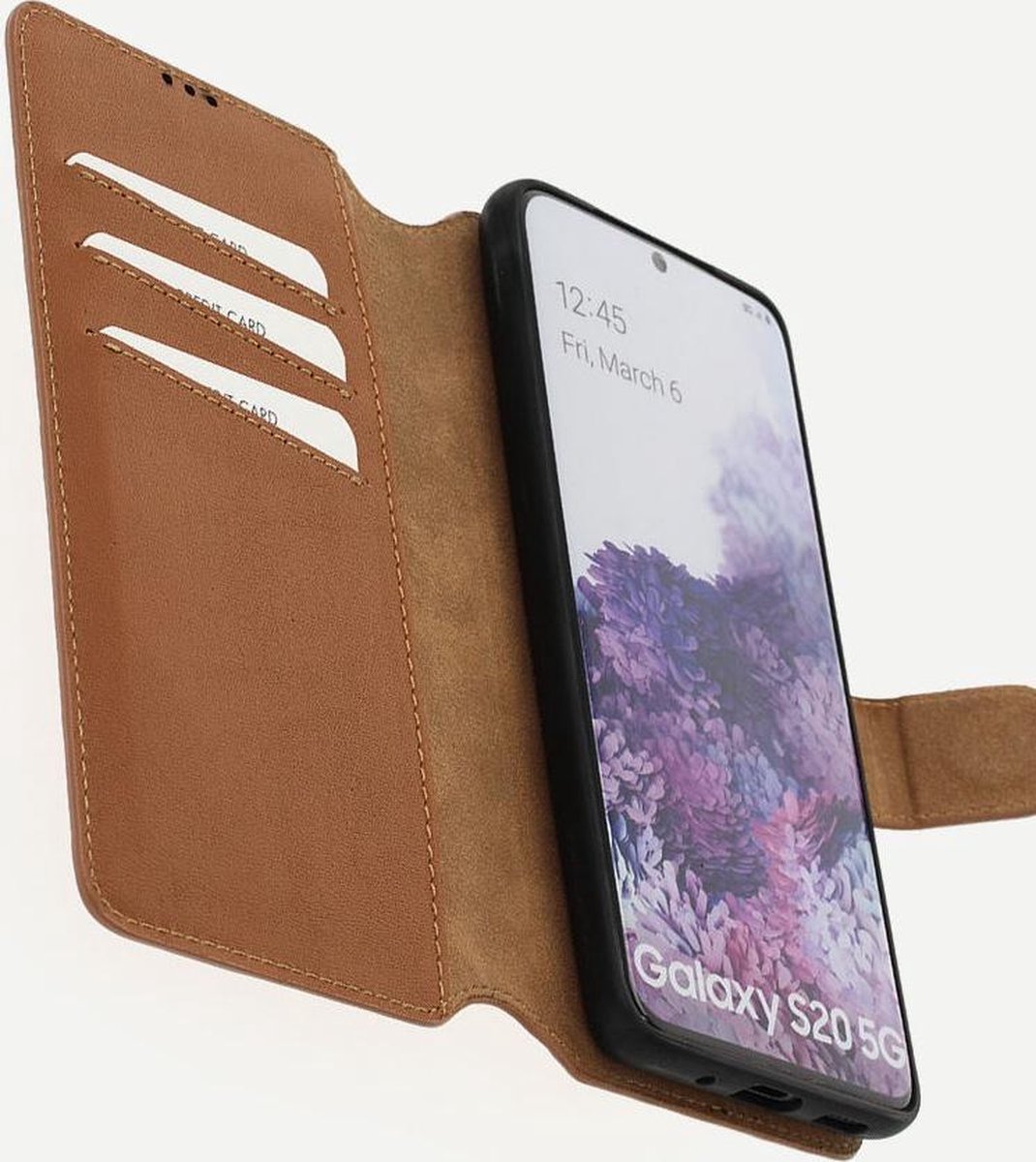 Minim 2-in-1 Samsung Galaxy S20 Hoesje Book Case en Back Cover Bruin