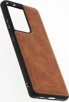 Minim Samsung Galaxy S21 Ultra Hoesje Back Cover Hoesje Cognac