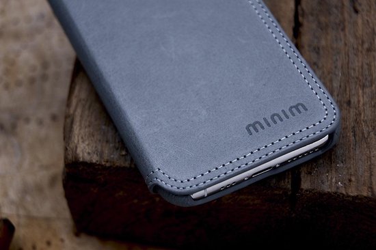 Minim Samsung Galaxy S20 Ultra Hoesje Echt Leer Book Case Blauw