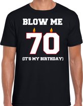 70 jaar cadeau t-shirt blow me its my birthday - zwart - heren - 70ste verjaardag kado L