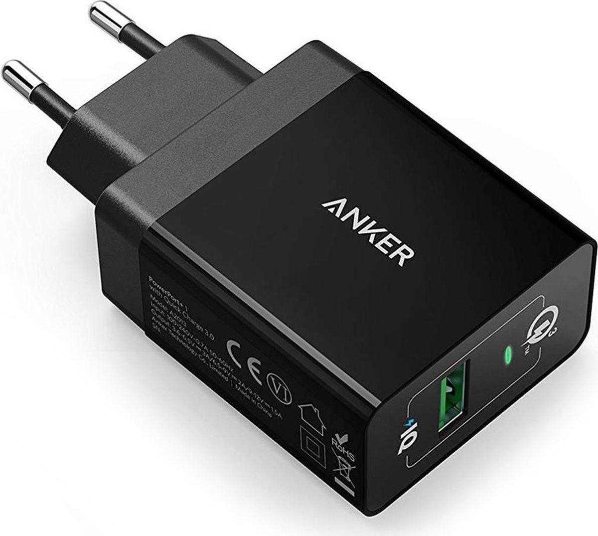 Anker PowerPort+1 - 18W Quick Charge 3.0 oplader - zwart | bol.com