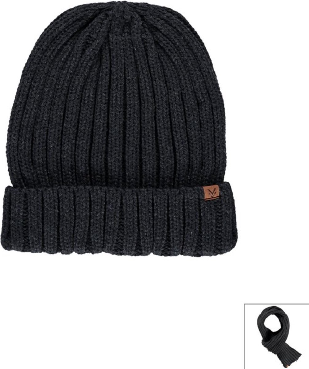 Sarlini Knit Muts - Heren Mutsen - Antracites Melange