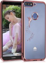 kwmobile hoesje voor Huawei Y7 (2018)/Y7 Prime (2018) - backcover voor smartphone - Fee design - roségoud / transparant