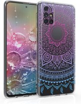 kwmobile telefoonhoesje voor Samsung Galaxy M31s - Hoesje voor smartphone in blauw / roze / transparant - Indian Sun design