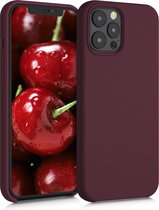 kwmobile telefoonhoesje voor Apple iPhone 12 Pro Max - Hoesje met siliconen coating - Smartphone case in wijnrood