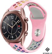 Strap-it Smartwatch bandje sport - geschikt voor Samsung Galaxy Watch 3 41mm / Galaxy Watch 1 42mm / Galaxy Watch Active & Active2 40mm & 44mm / Gear Sport - roze/kleurrijk