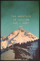 JUNIQE - Poster in kunststof lijst Mountain Is Calling -30x45 /Ivoor &