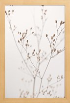 JUNIQE - Poster met houten lijst Wild Flower Natural Beige 1 -13x18