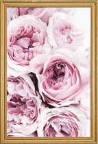 JUNIQE - Poster met houten lijst Roze rozen foto -30x45 /Roze