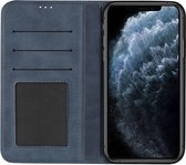 Telefoonglaasje Bookcase Geschikt voor iPhone 11 Pro Max - PU Leer - Blauw - Beschermhoes - Wallet - Cover