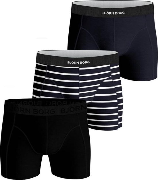 Bjorn Borg Boxershorts 3Pack Solid Sammy Shorts BB SINGLE STRIPE Black Beauty
