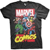 Marvel Heren Tshirt -XXL- Comics Heroes Zwart