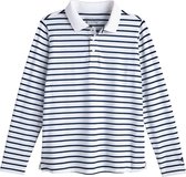 Coolibar - UV Poloshirt voor kinderen - Longsleeve - Coppitt - Wit/Navy - maat M (122-134cm)