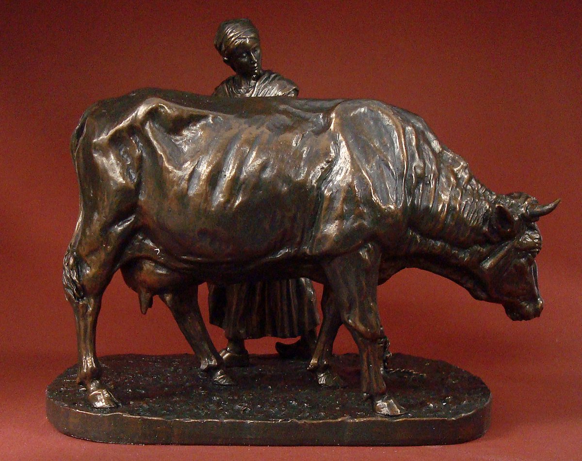 Milkmaid & cow 14cm