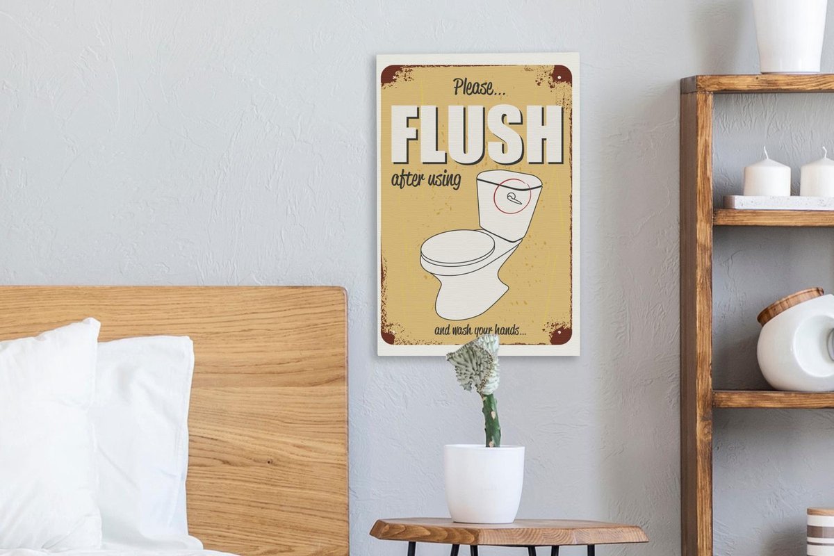 Un poster avec une toilette et le texte Toile affleurante 20x30 cm - petit  - Tirage