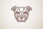 Line Art - Hond - Amerikaanse Bulldog - M - 60x79cm - Multiplex - geometrische wanddecoratie