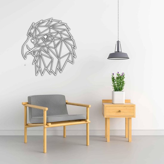 Line Art - Eagle 2 - XS - 27x25cm - Wit - décoration murale géométrique