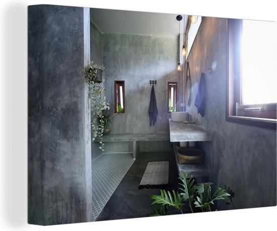 Luxe badkamer canvas 2cm - Foto print op Canvas schilderij (Wanddecoratie woonkamer / slaapkamer)