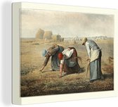 Canvas Schilderij De arenleessters - schilderij van Jean-François Millet - 40x30 cm - Wanddecoratie