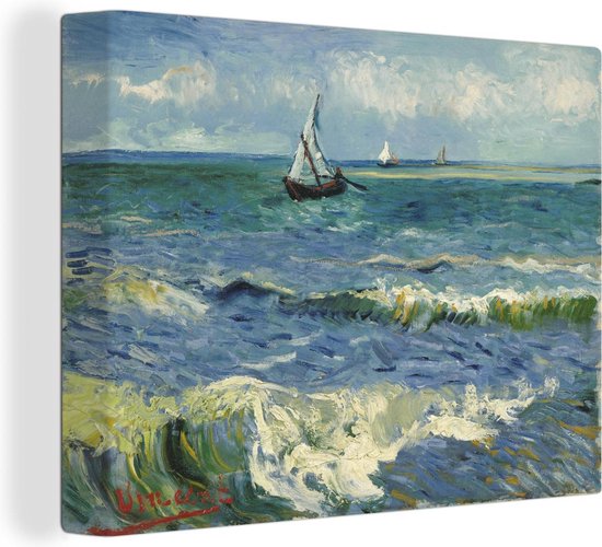 grijs toespraak programma Canvas Schilderijen - Zeegezicht bij Les Saintes-Maries-de-la-Mer - Vincent  van Gogh -... | bol.com