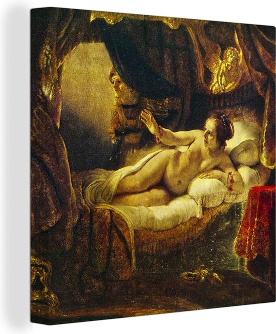 Canvas Schilderij Danaë - Schilderij van Rembrandt van Rijn - 90x90 cm - Wanddecoratie