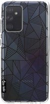 Casetastic Samsung Galaxy A52 (2021) 5G / Galaxy A52 (2021) 4G Hoesje - Softcover Hoesje met Design - Abstraction Lines Black Transparent Print