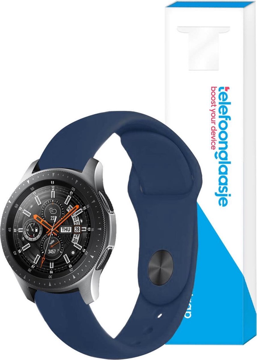 Siliconen smartwatch bandje ? Donkerblauw 20mm - Universeel