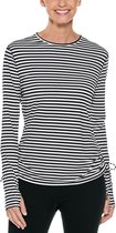Coolibar - UV Zwemshirt voor dames - Longsleeve - BaiKal - Zwart/Wit - maat S