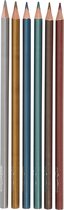 Colortime Kleurpotloden, L: 17,45 cm, vulling 3 mm, metallic kleuren, 6 stuk/ 1 doos