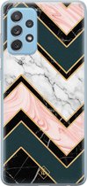 Samsung A52 (5G) hoesje siliconen - Marmer triangles | Samsung Galaxy A52 (5G) case | multi | TPU backcover transparant
