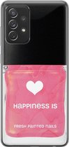 Samsung Galaxy A72 hoesje siliconen - Nagellak - Soft Case Telefoonhoesje - Print / Illustratie - Roze