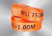 Hijsband eindloos 750kg 1 meter, Oranje