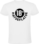 Hatseflatse 18 PLUS Heren t-shirt |  Massa is kassa | hatseflatsen | Peter Gillis | Wit
