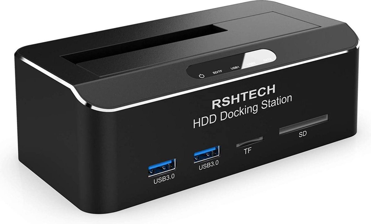 Gbformat 6Gbps Harde Schijf Docking Station, USB3.0 SATA HDD Harde Schijf Dockingstation voor 2,5/3,5 inch SATA HDD/SSD, Harde Schijf Adapter met 12 V/2 A Voedingsadapter, UASP