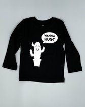 Shirt Wanna hug? - Zwart, 98/104