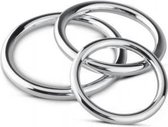 Sinner - Metalen Cock- En Balring Set - Toys voor heren - Penisring - Zilver - Discreet verpakt en bezorgd