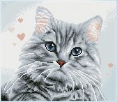 DQK7.005 Diamond Dotz® - Hobby Pakket - Diamond painting volwassenen - Diamond painting met lijst - Verliefde kat 21 x 31cm - Vierkante steentjes - Diamond painting pakket volledig