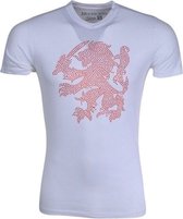 EK Voetbal 2021 - Heren T-shirt - Wit - Hollandse Leeuw - Oranje Strass stenen